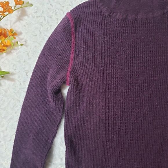 Y2K vintage Moda International size small pink purple long sleeve turtleneck - Picture 2 of 4
